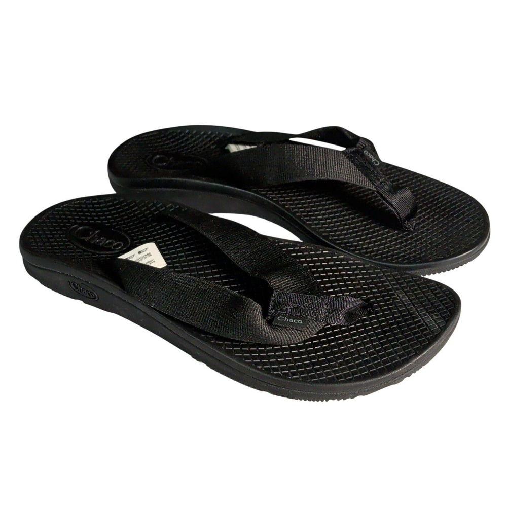 Chaco Classic Flip Flop Sandals Womens Size 8 Black Thong Beach Travel Vacation